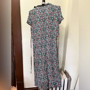 Flower dress with buttons completely 100 percent rayon color coral